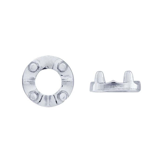 14K Vitt Guld 3,34 mm Rund 4-klor Illusionsfattning