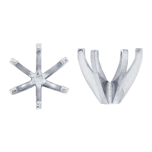 Montatura a 6 punte bassa rotonda da 3,9 mm in oro bianco 14K