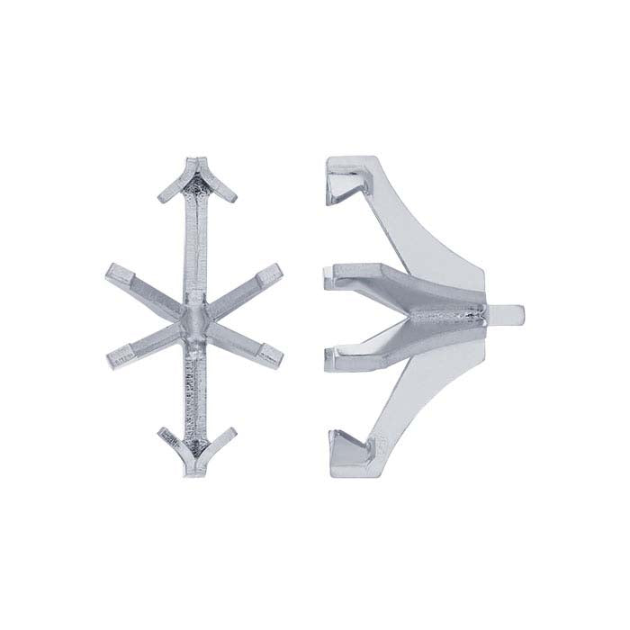 14K White Gold 13.5 x 7mm Marquise V-Prong 6-Prong Setting with Peg
