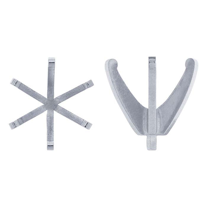 14K White Gold 10.6mm Round Low-Base 6-Prong Setting with Peg