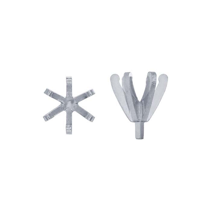 14K White Gold 3.9mm Round Low-Base 6-Prong Setting with Peg