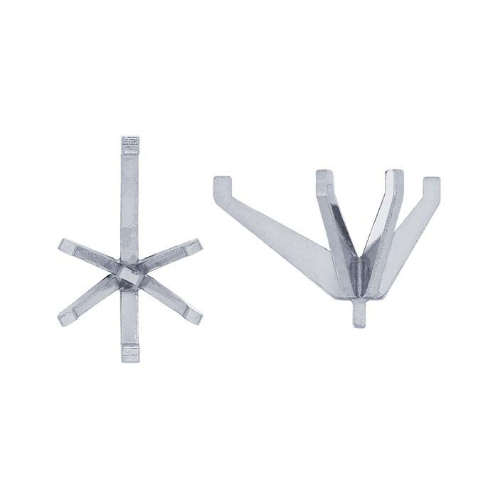 Impostazione a 6 griffe a pera 13,5 x 8 mm in platino con perno