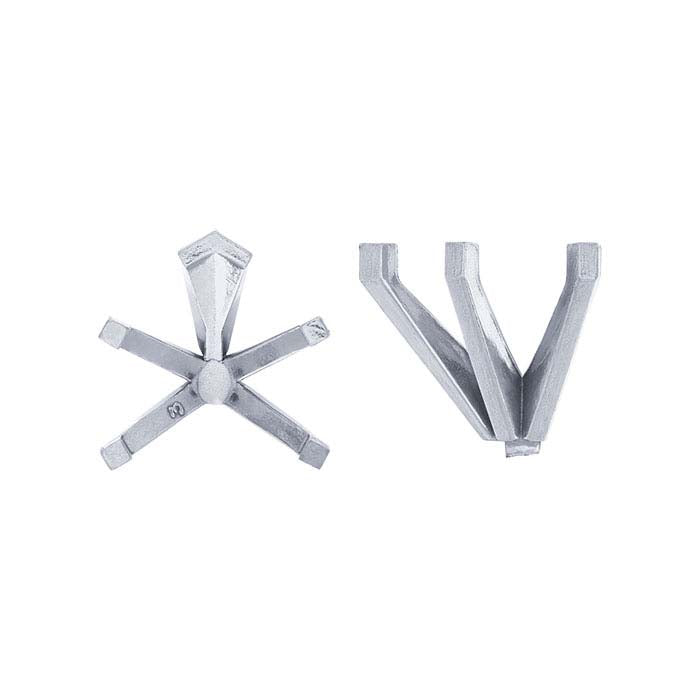 Impostazione a V a 5 punte a forma di cuore da 9 mm in oro bianco 14K