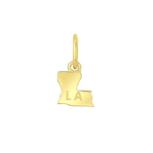Ciondolo Stato in Oro Giallo 14K, Louisiana