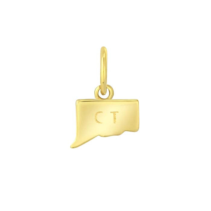 Ciondolo Stato in Oro Giallo 14K, Connecticut