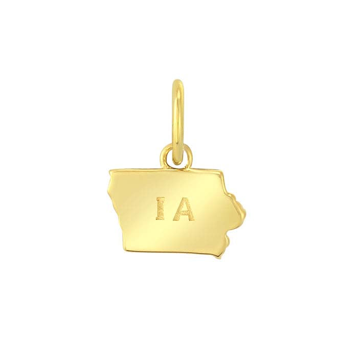 Ciondolo Stato in Oro Giallo 14K, Iowa