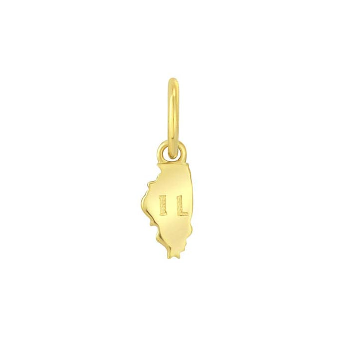 Ciondolo Stato in Oro Giallo 14K, Illinois