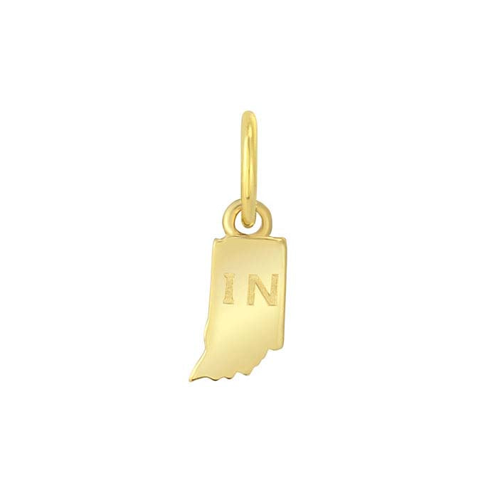 Ciondolo Stato in Oro Giallo 14K, Indiana