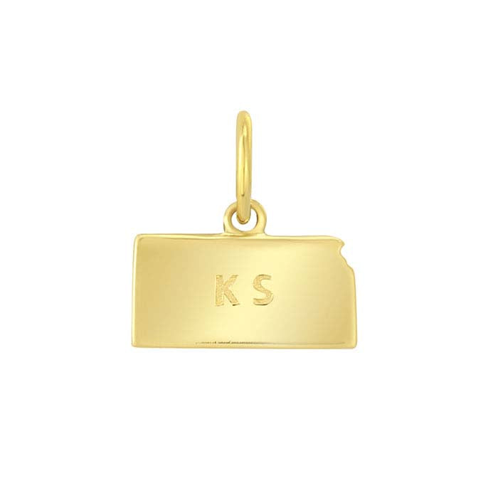 Ciondolo Stato in Oro Giallo 14K, Kansas