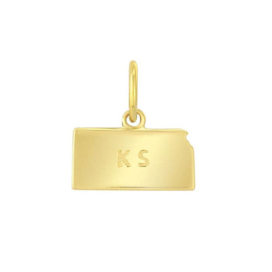 Ciondolo Stato in Oro Giallo 14K, Kansas