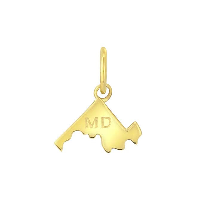 14K Yellow Gold State Charm, Maryland