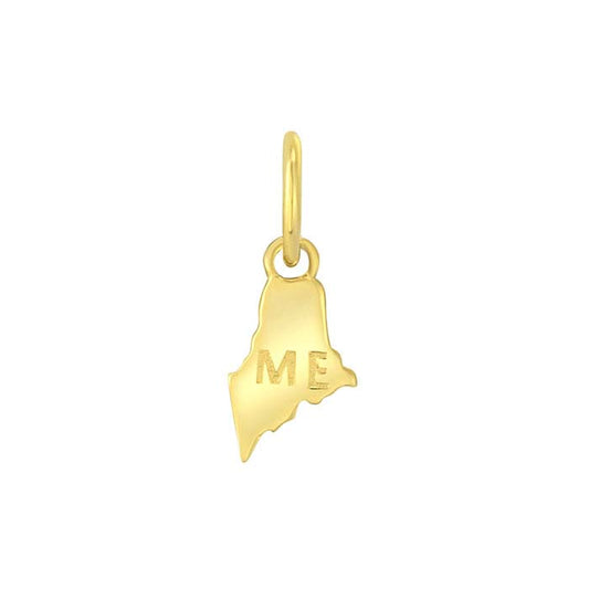 Ciondolo Stato in Oro Giallo 14K, Maine