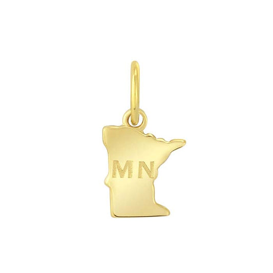 Ciondolo Stato in Oro Giallo 14K, Minnesota
