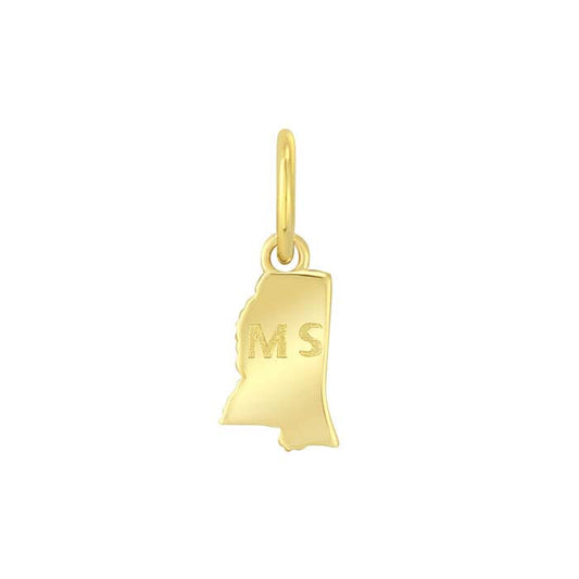 Ciondolo Stato in Oro Giallo 14K, Mississippi