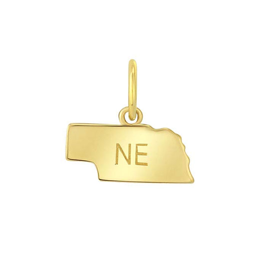 Ciondolo Stato in Oro Giallo 14K, Nebraska