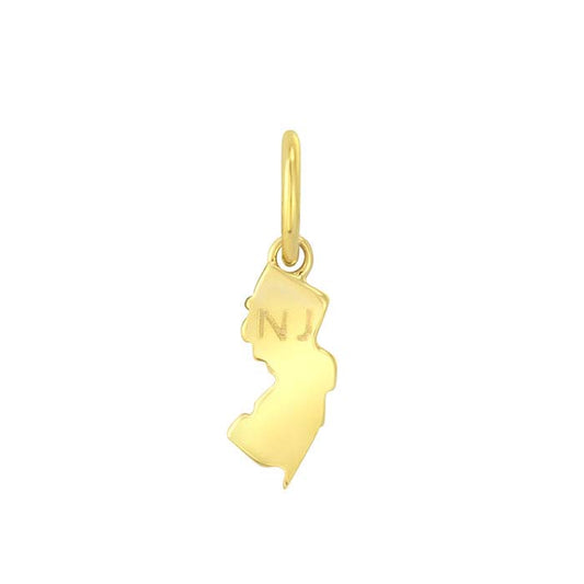 Ciondolo Stato in Oro Giallo 14K, New Jersey