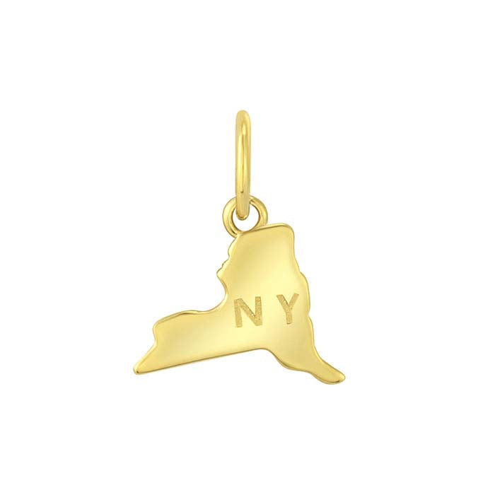 Ciondolo Stato in Oro Giallo 14K, New York