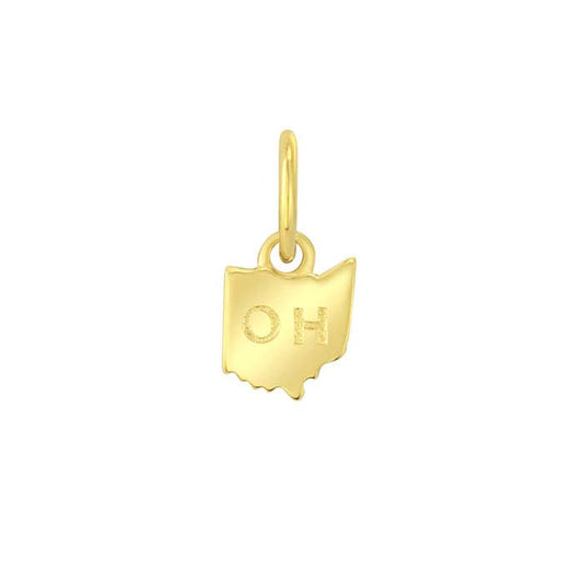 Ciondolo Stato in Oro Giallo 14K, Ohio