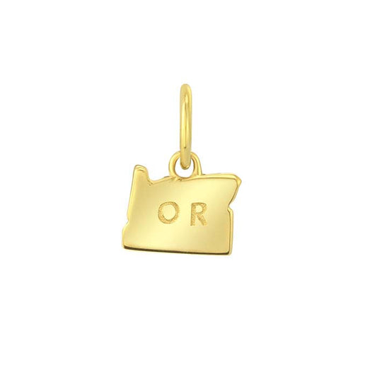 Ciondolo Stato in Oro Giallo 14K, Oregon
