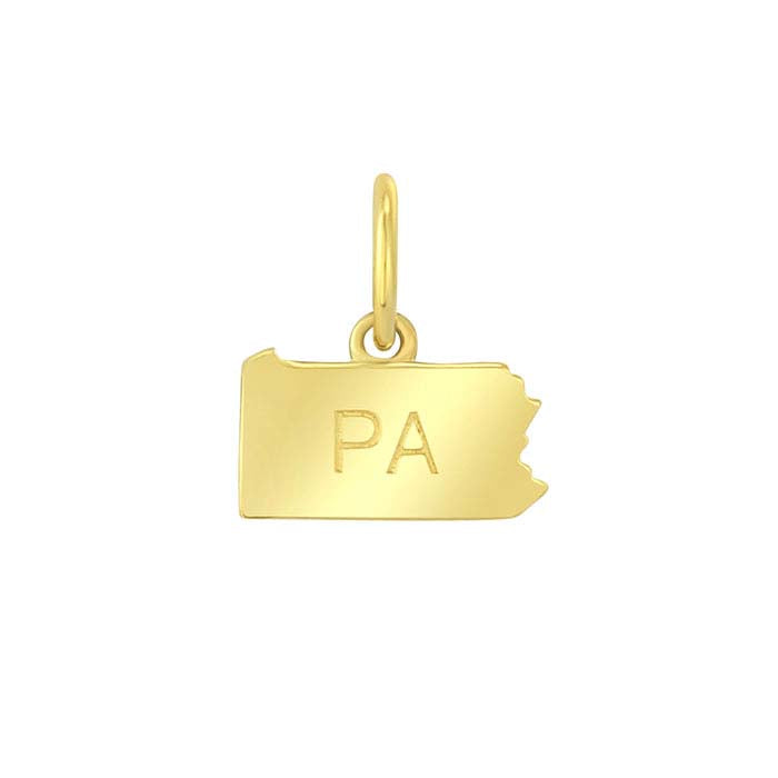 14K Yellow Gold State Charm, Pennsylvania