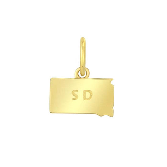 Ciondolo Stato in Oro Giallo 14K, South Dakota