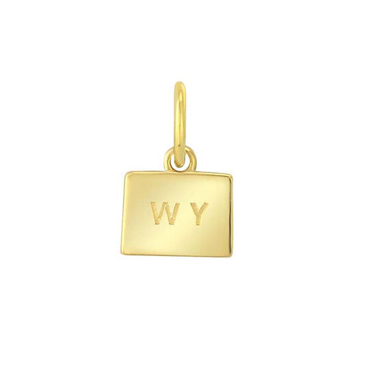 Ciondolo Stato in Oro Giallo 14K, Wyoming