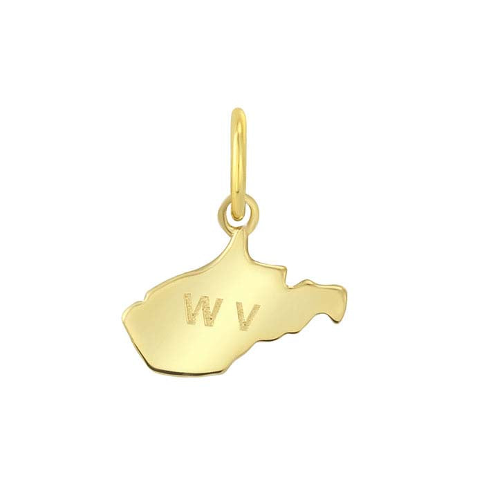 Ciondolo Stato in Oro Giallo 14K, West Virginia