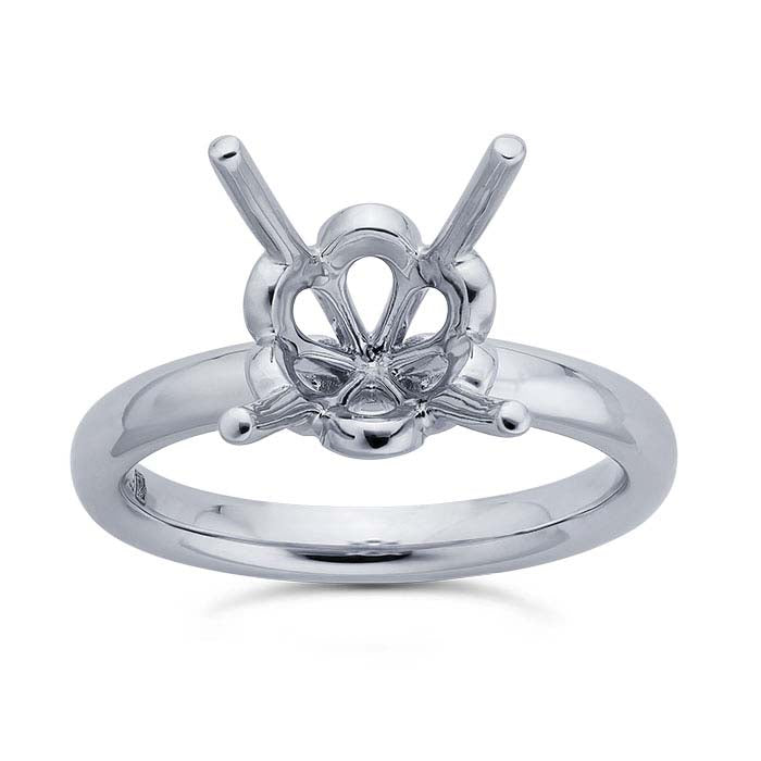 Platinum Round Engagement Ring Mounting