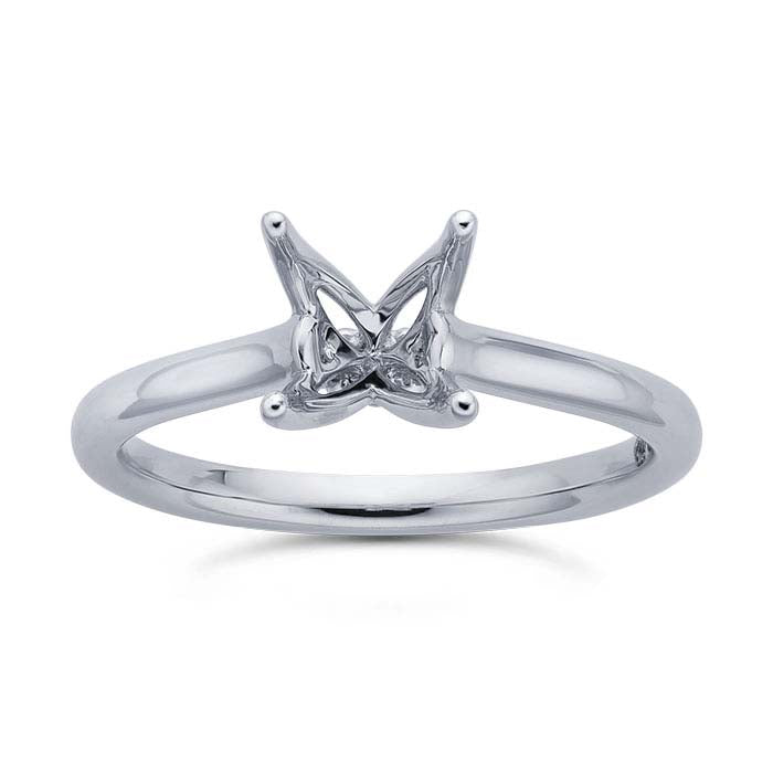 Platinum Round Engagement Ring Mounting