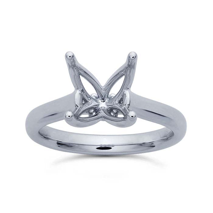 Platinum Round Engagement Ring Mounting