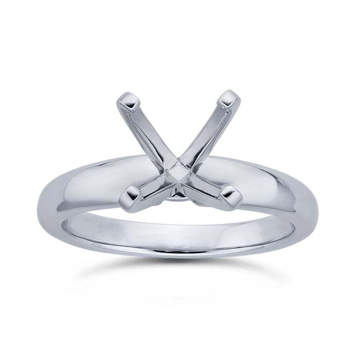 Platinum Round Engagement Ring Mounting