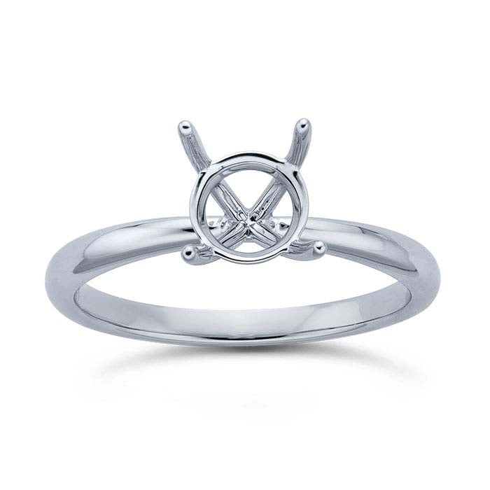 Platinum Round Engagement Ring Mounting