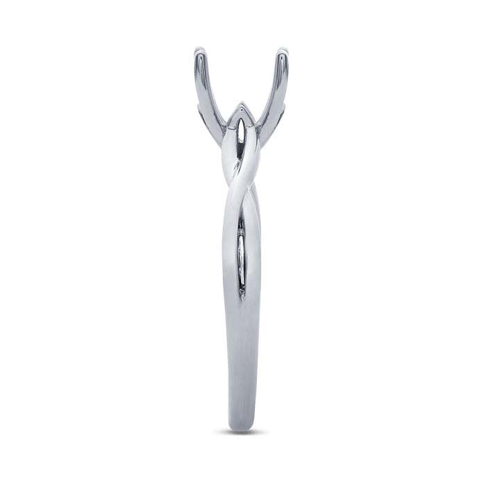 Platinum Emerald-Cut Engagement Ring Mounting