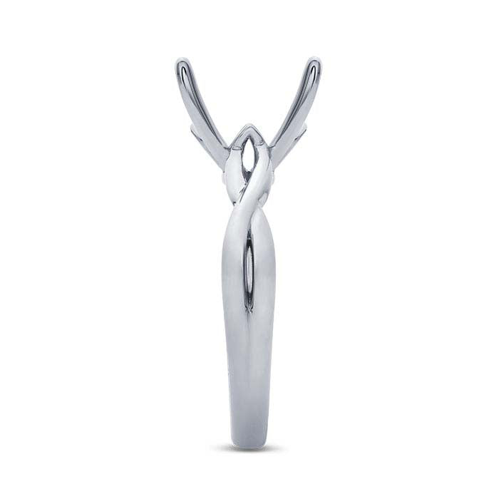 Platinum Emerald-Cut Engagement Ring Mounting