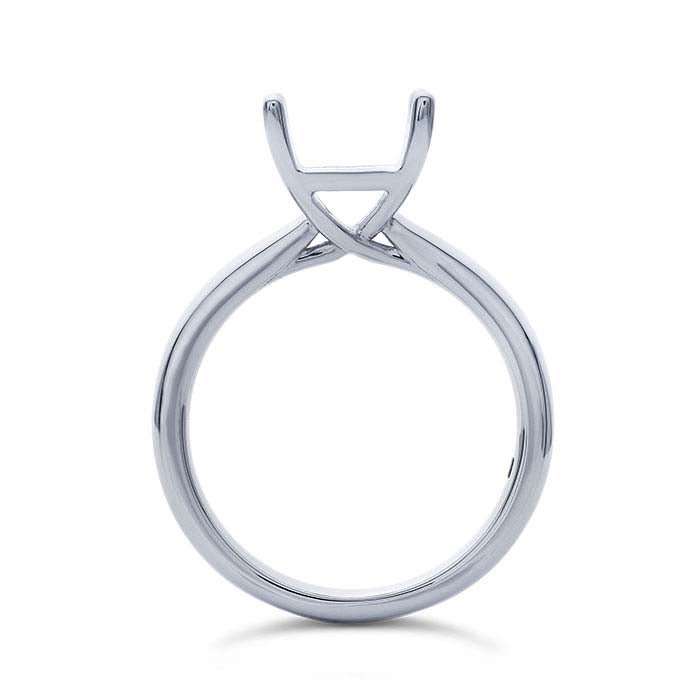 Platinum Emerald-Cut Engagement Ring Mounting