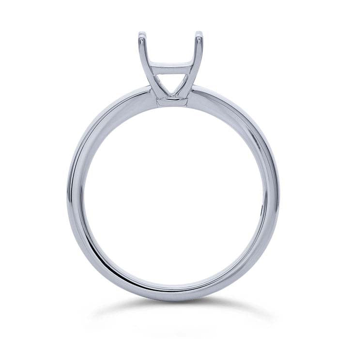 Platinum Emerald-Cut Engagement Ring Mounting