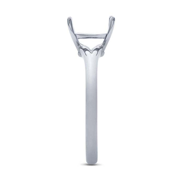 Platinum Emerald-Cut Engagement Ring Mounting