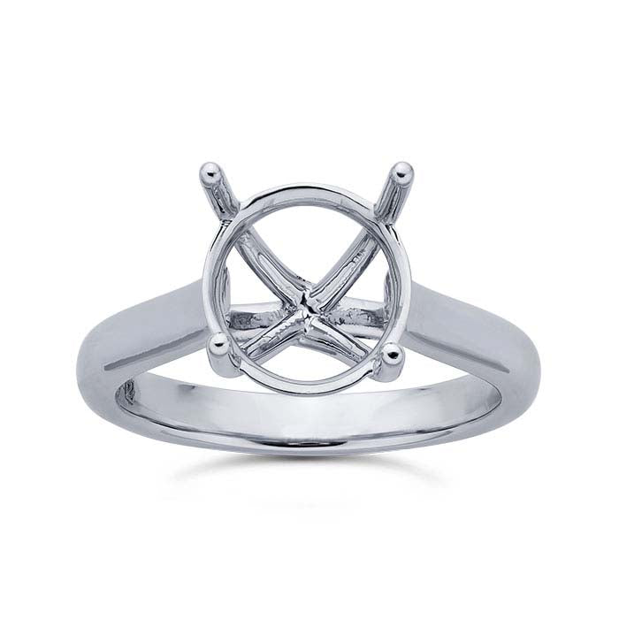 Platinum Round Engagement Ring Mounting