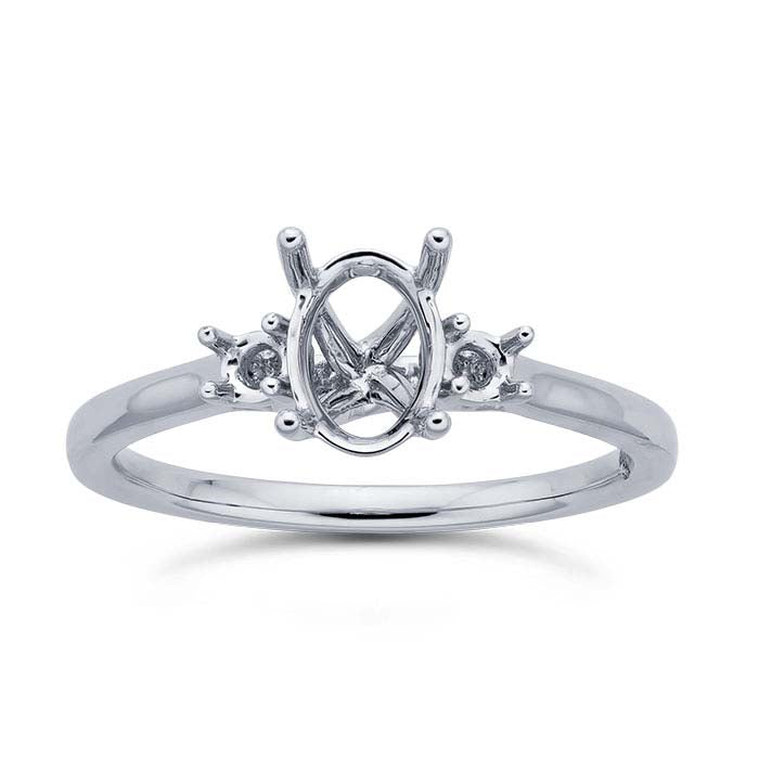 Platinum Oval Engagement Ring Mounting