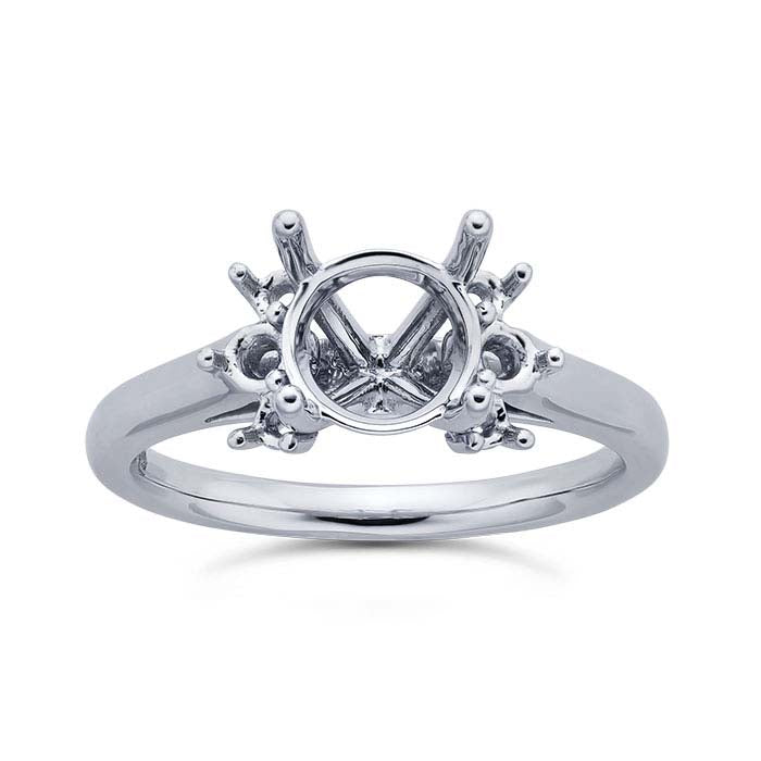 Platinum Multi 8mm Round Engagement Ring Mounting