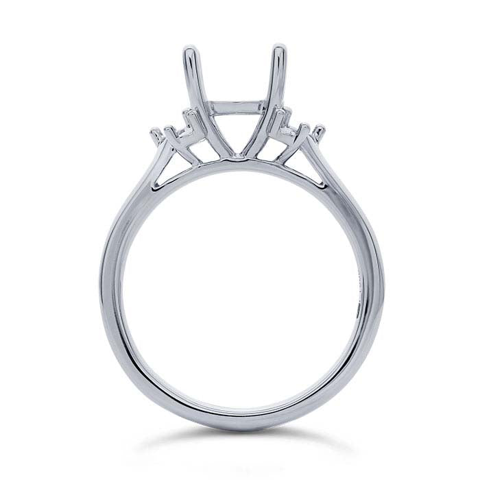 Platinum Multi 8mm Round Engagement Ring Mounting