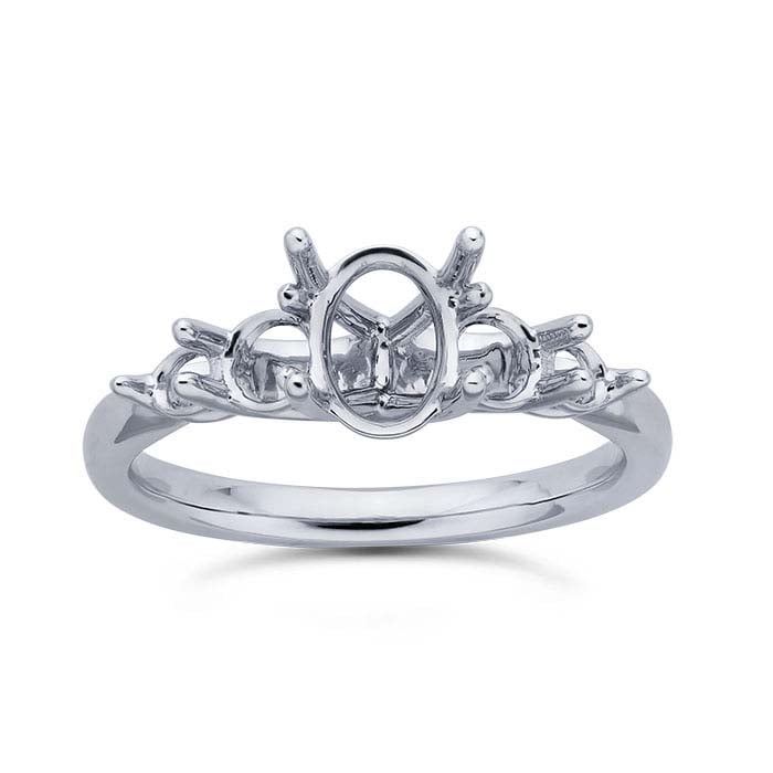 Platinum Multi Oval Engagement Ring Mounting