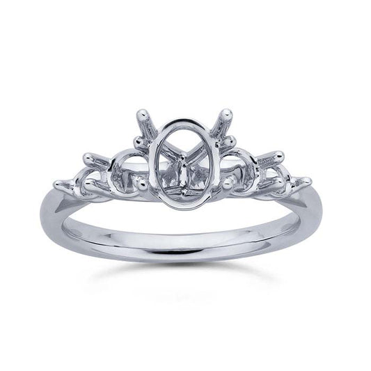 Platinum Multi Oval Engagement Ring Mounting