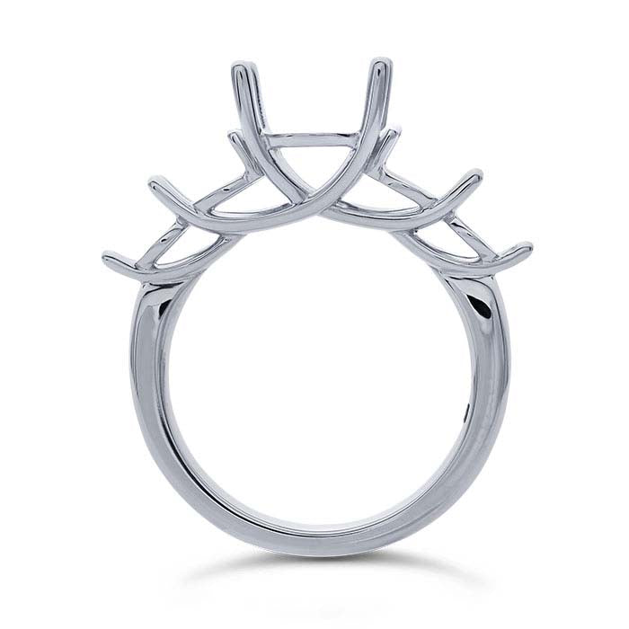 Platinum Multi Oval Engagement Ring Mounting