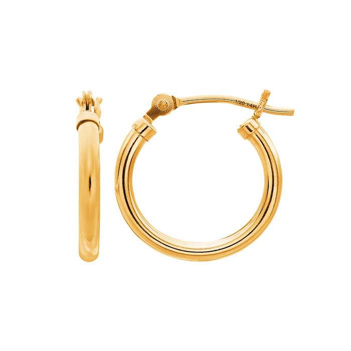 14/20 Yellow Gold-Filled Hoop Earrings
