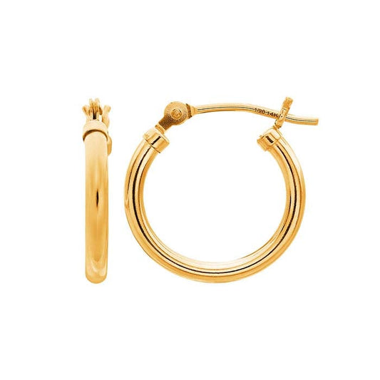14/20 Yellow Gold-Filled Hoop Earrings