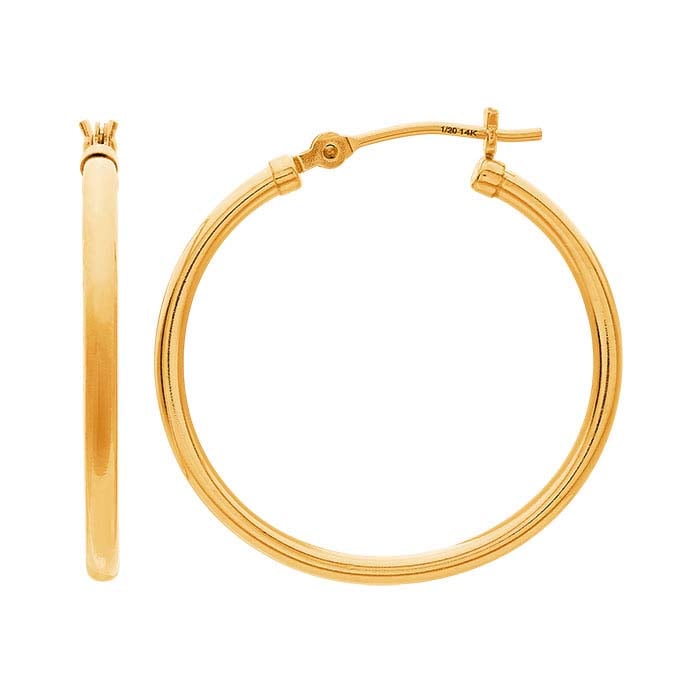 14/20 Yellow Gold-Filled 1.8mm Hoop Earrings