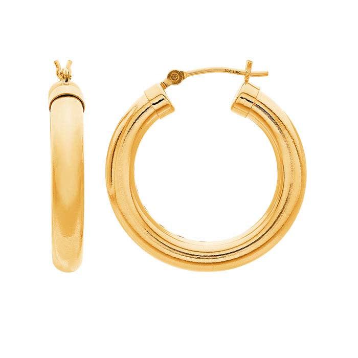 14/20 Yellow Gold-Filled 4mm Hoop Earrings