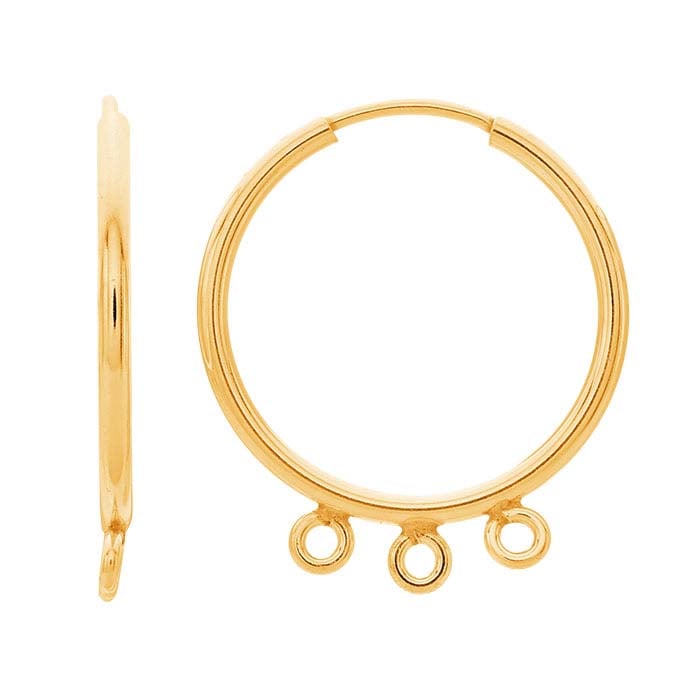 Endless Hoop Earring with Three Rings
