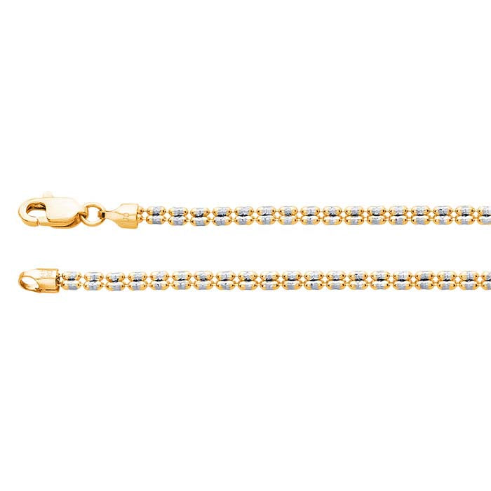 10K Yellow Gold Fancy Ice Chain